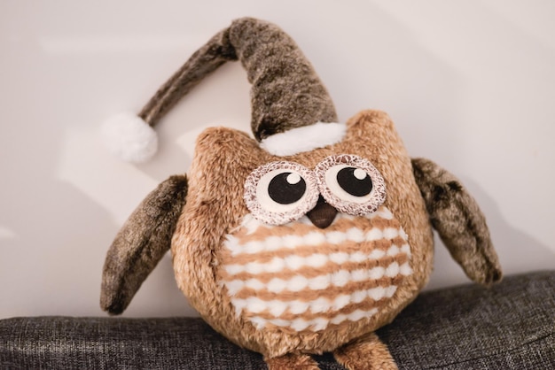 grzechotka zawieszka sensoryczna kontrastowa sowa