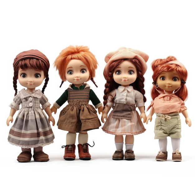 lalka lalki do domku dla lalek 3 dziewczynki 1 chlopczyk zestaw 4szt 12cm