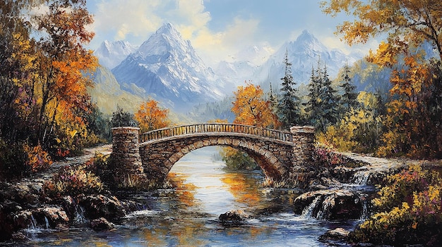 malowanie po numerach obraz 50x40cm most