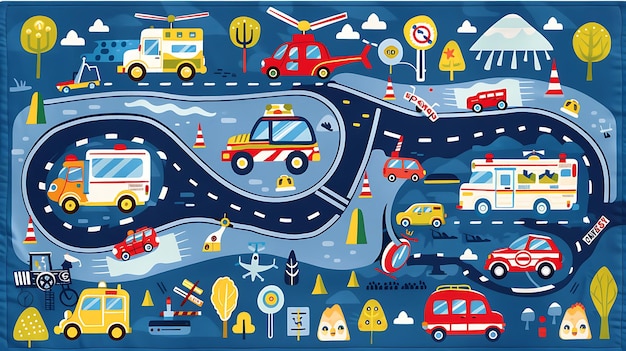 tor samochodowy puzzle policja pojazdy miasto 47 elementow