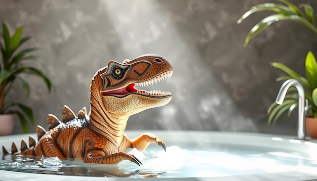 zabawka do kapieli prysznic z kolowrotkiem dinozaur